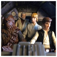 HAN: "We'll be safe enough once we make the jump to hyperspace.
Besides, I know a few maneuvers... we'll lose them." #starwars #anhwt #toyshelf